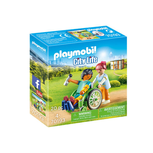 Playmobil 70193 Paciente en silla de ruedas ¡City Life!