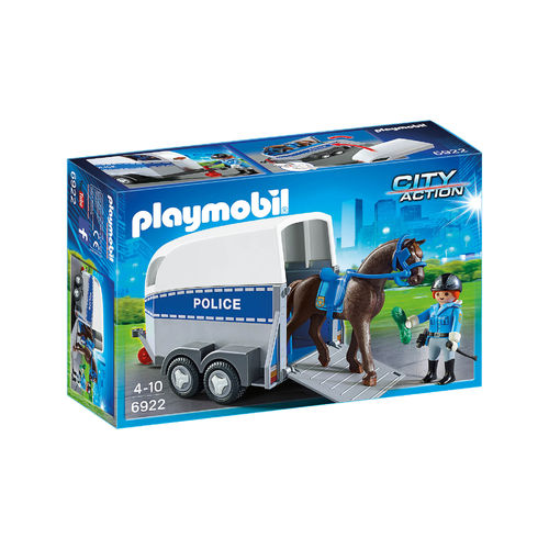 Playmobil 6922 Policia montada con remolque de caballos ¡Police!