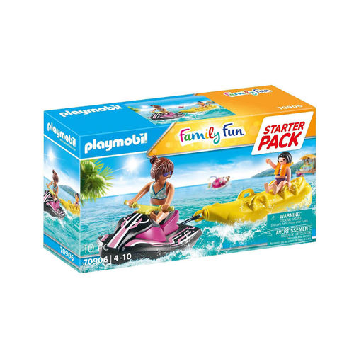 Playmobil 70906 Starter Pack Moto de Agua con bote banana ¡Family fun!