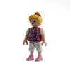 Playmobil niña con moño rubio de blanco y rosa ¡Mercadillo!