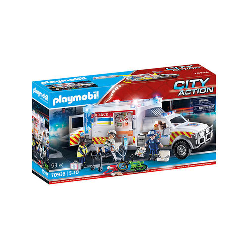 Playmobil 70936 Vehículo de Rescate: US Ambulance ¡Rescue!