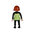 Playmobil Chica pelirroja de verde negro ¡Mercadillo!