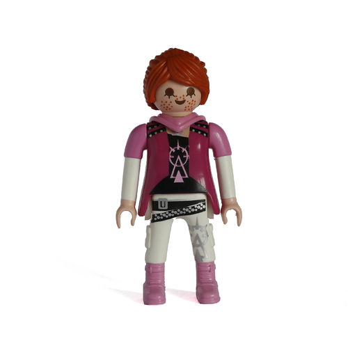 Playmobil Chica pelirroja de blanco y rosa ¡Mercadillo!