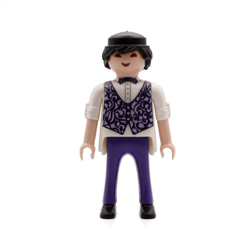Playmobil Joven violeta blanco con chaleco y pajarita ¡Mercadillo!
