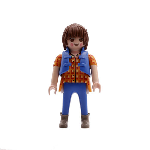 Playmobil Chica azul y naranja con botines ¡Mercadillo!