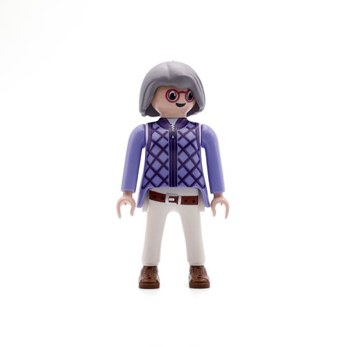 Playmobil Chica de blanco violeta con pelo gris ¡Mercadillo!