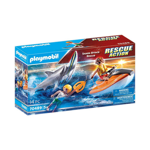 Playmobil 70489 Rescate al ataque de tiburón ¡Action!