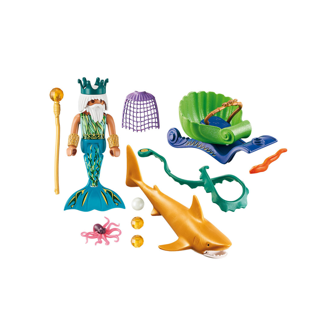 Playmobil 70097 Rey de los mares con tiburón ¡Magic! | clickclack.es