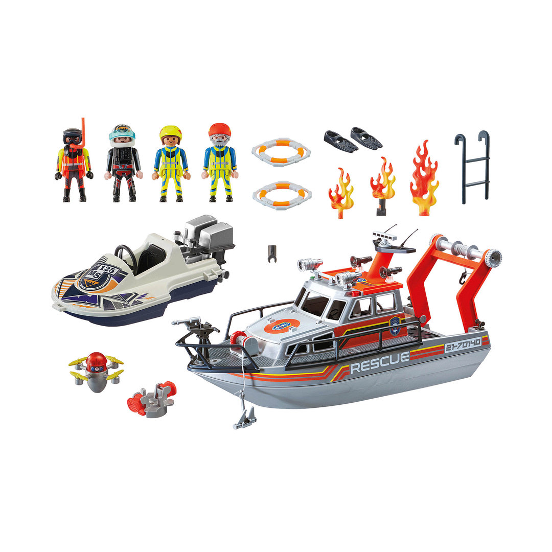 Playmobil 70140 Barco de rescate marítimo ¡City Action! | clickclack.es