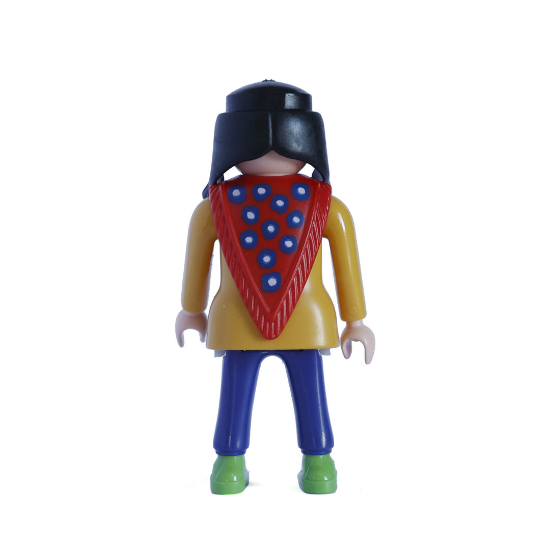 Playmobil Chica amarilla azul con pañuelo rojo ¡Mercadillo! | clickclack.es