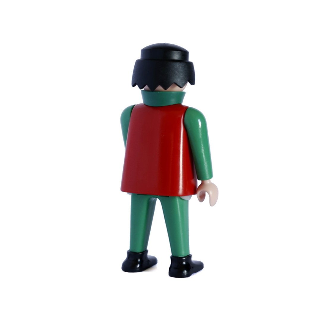 Playmobil Aldeano de verde rojo ¡Mercadillo! | clickclack.es