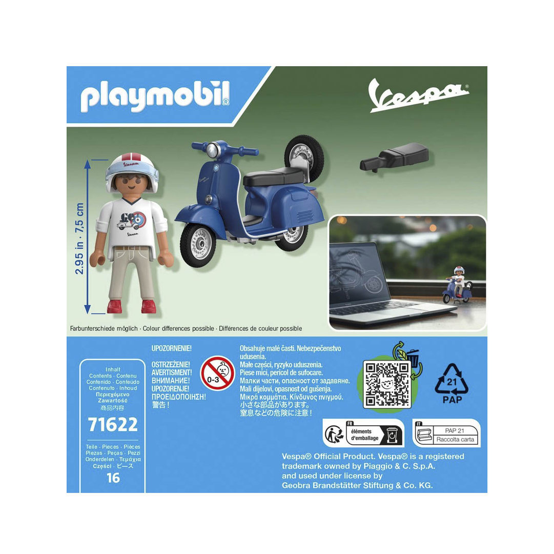 Playmobil 71622 1969 Vespa 150 Sprint Veloce, azul ¡VESPA! | clickclack.es