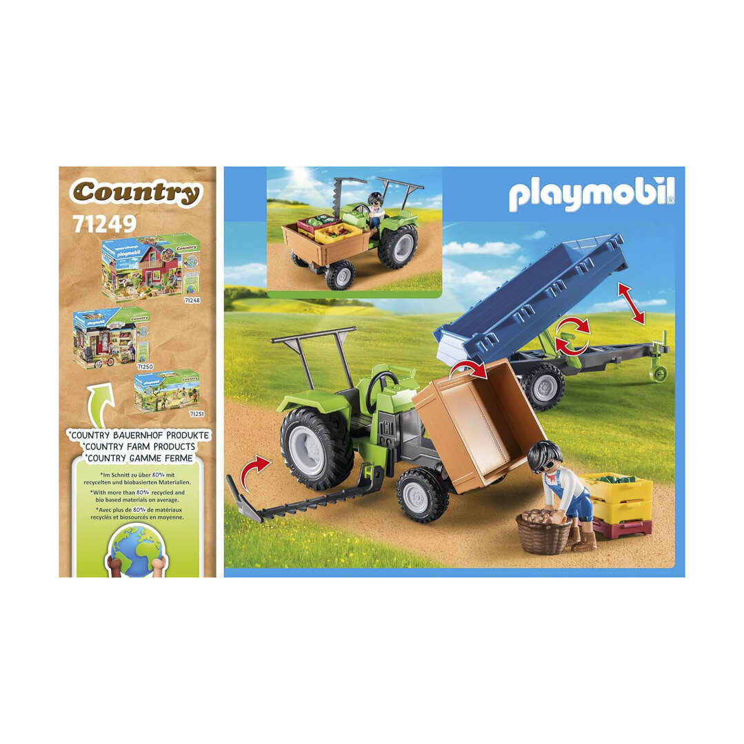 Playmobil 71249 Tractor con Remolque ¡Country! | clickclack.es