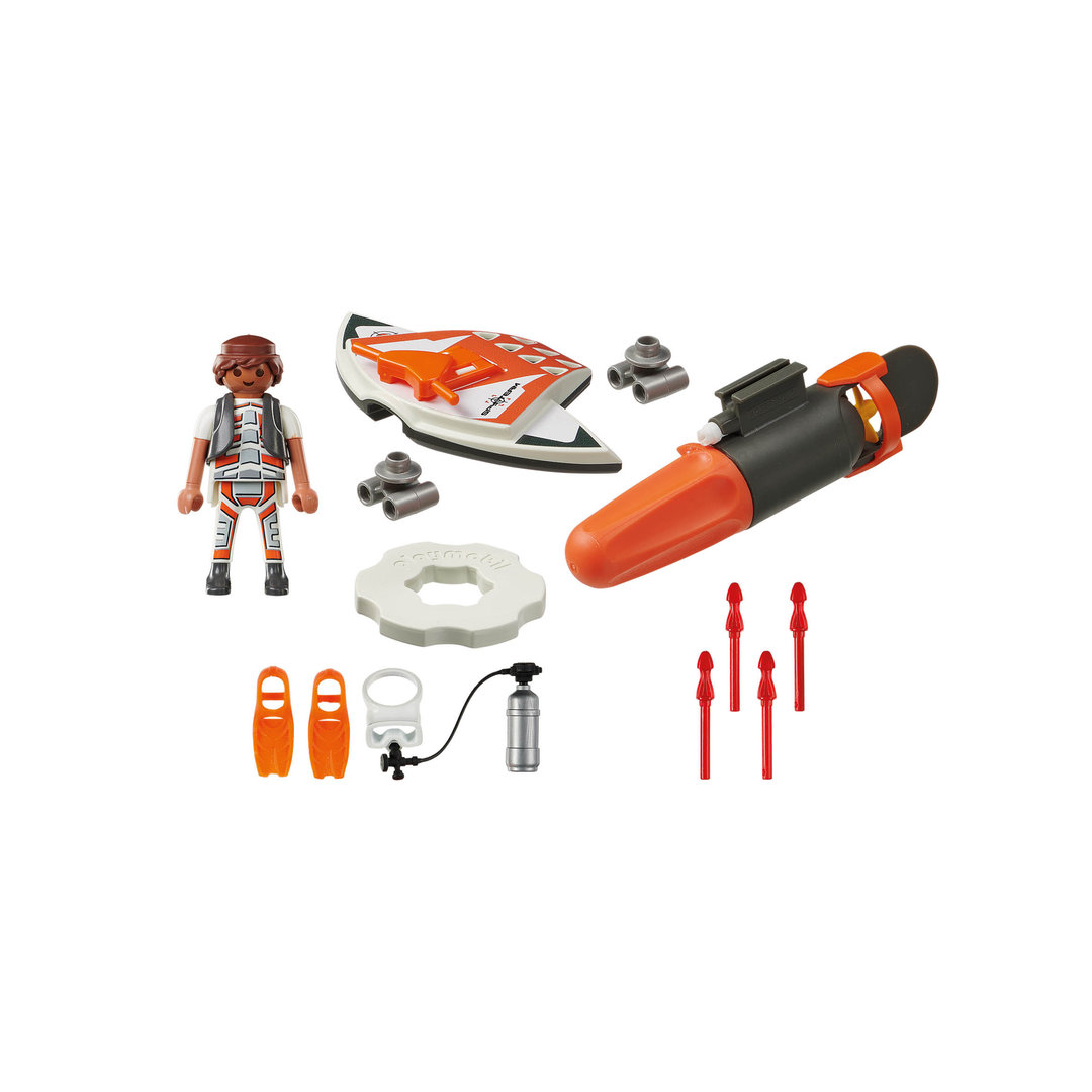 Playmobil 70004 Submarinista del equipo espía con propulsor ¡Top Agents! | clickclack.es