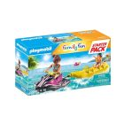 Playmobil 70906 Starter Pack Moto de Agua con bote banana ¡Family fun! | clickclack.es