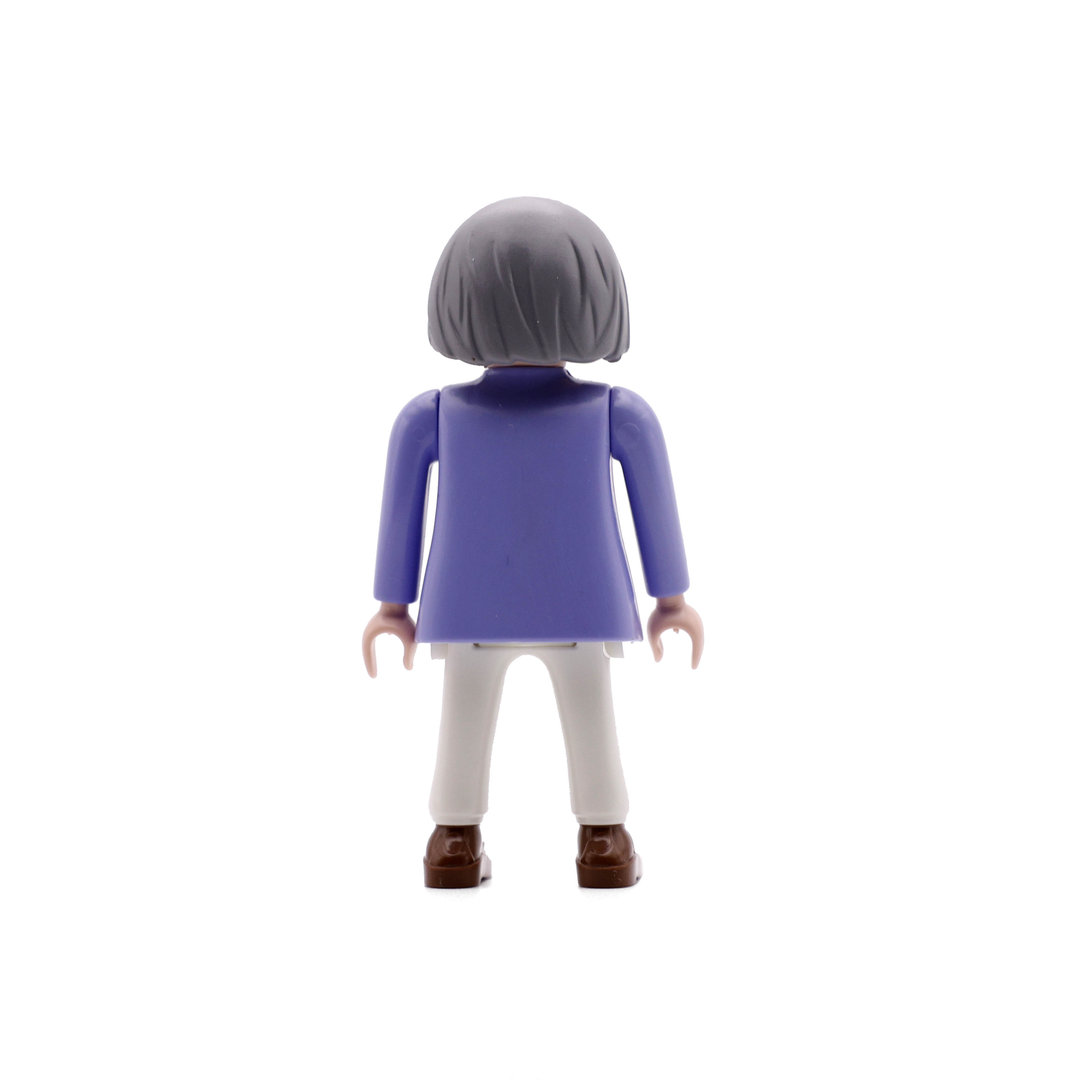 Playmobil Chica de blanco violeta con pelo gris ¡Mercadillo! | clickclack.es