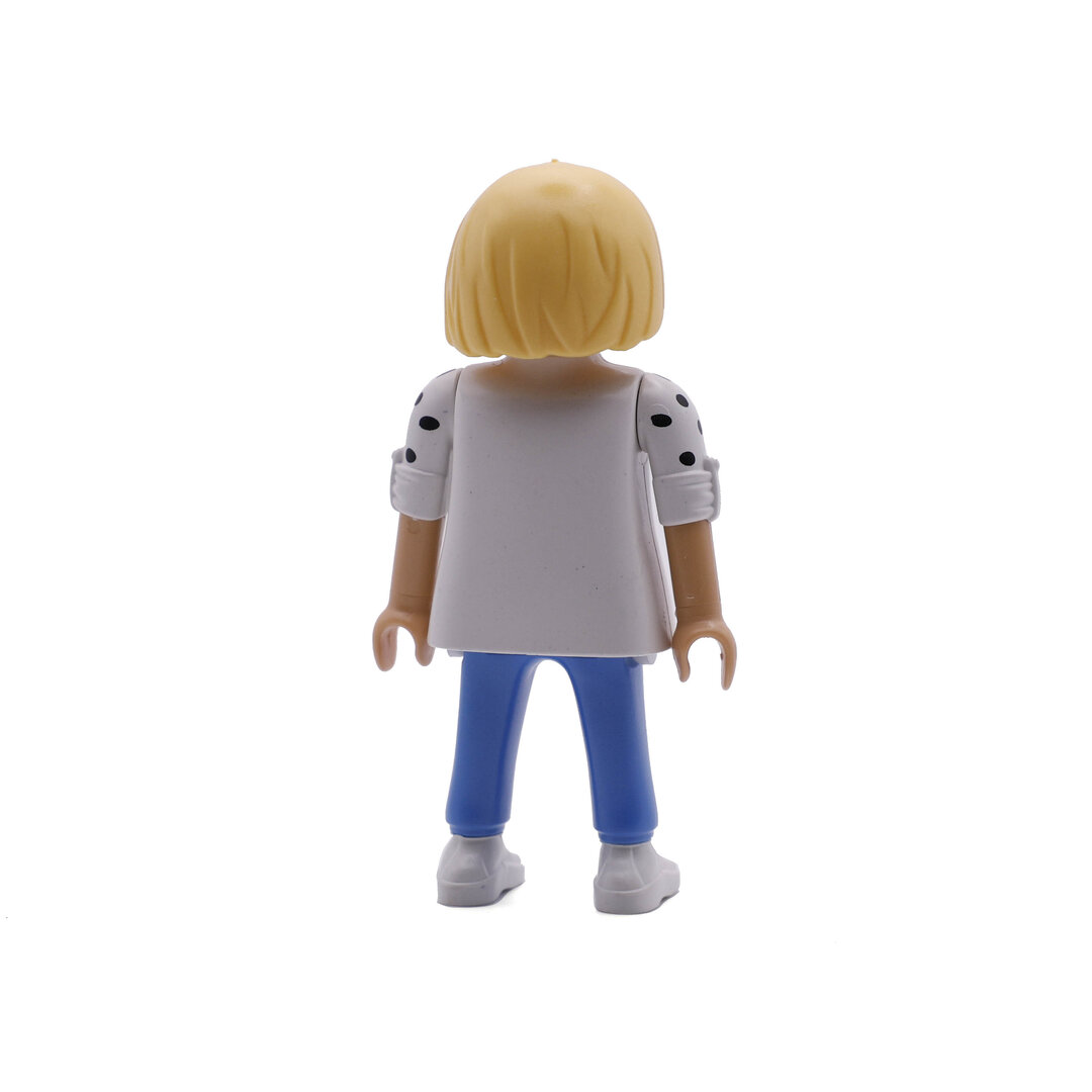 Playmobil Chica rubia de blanco y azul con bandolera ¡Mercadillo! | clickclack.es