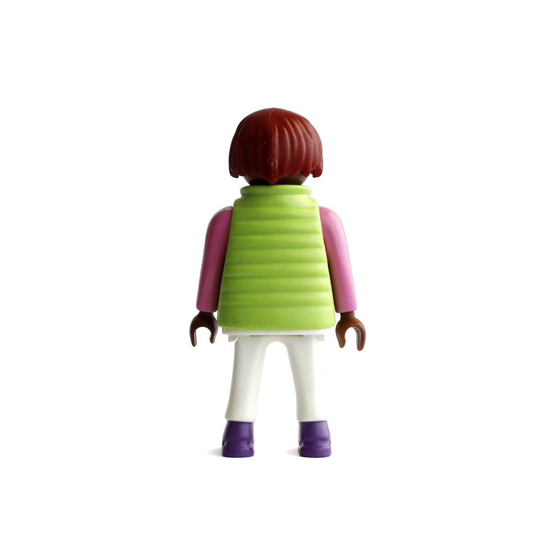 Playmobil Chico con chaleco verde y zapatos violetas ¡Mercadillo! | clickclack.es