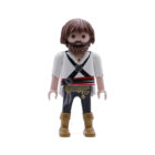 Playmobil Pirata blanco negro con barba castaña